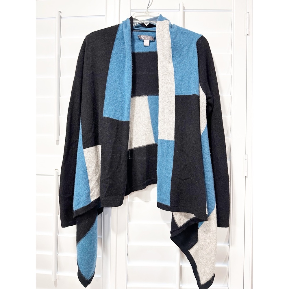 Cashmere by Charter Club Color Block Wrap Cardigan Sweater Size XS